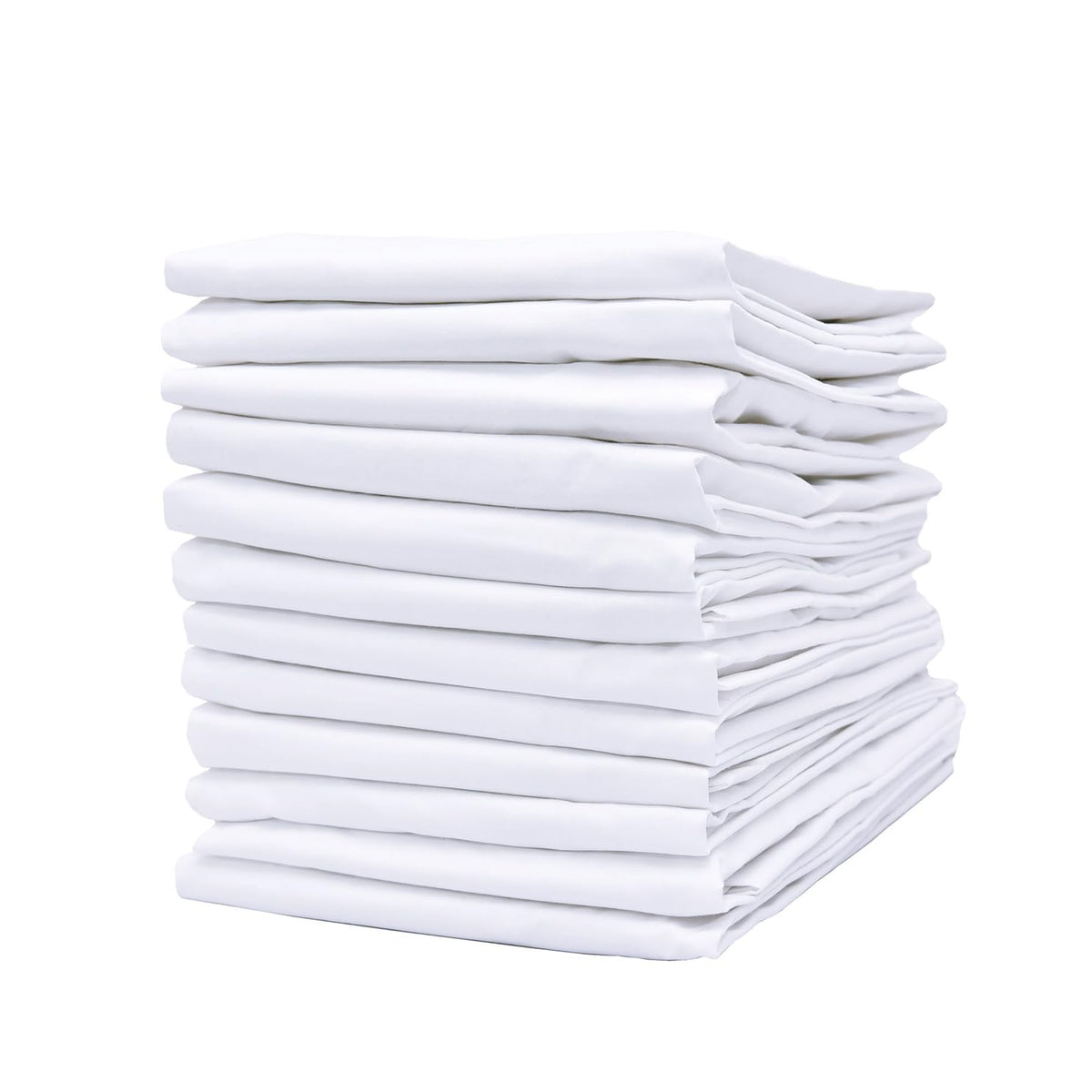 Pacific Linens White Percale Pillow Cases 12 Pack – Soft Hotel Luxury, Wrinkle Free, 200 Thread Count Polly Cotton Blend, Commercial Grade Bedding