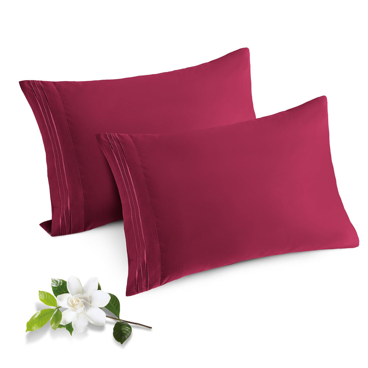 Horbaunal Microfiber Pillowcases Standard Size, Hot Pink, 2 Pack