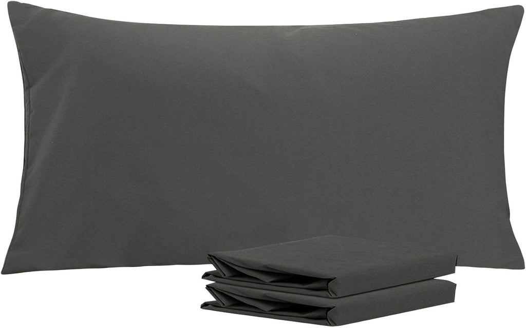 NTBAY Microfiber King Pillowcases, 2 Pack, 20 x 36, Dark Grey