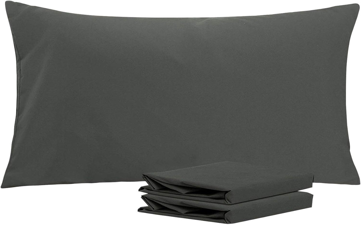 NTBAY Microfiber King Pillowcases, 2 Pack, 20 x 36, Dark Grey