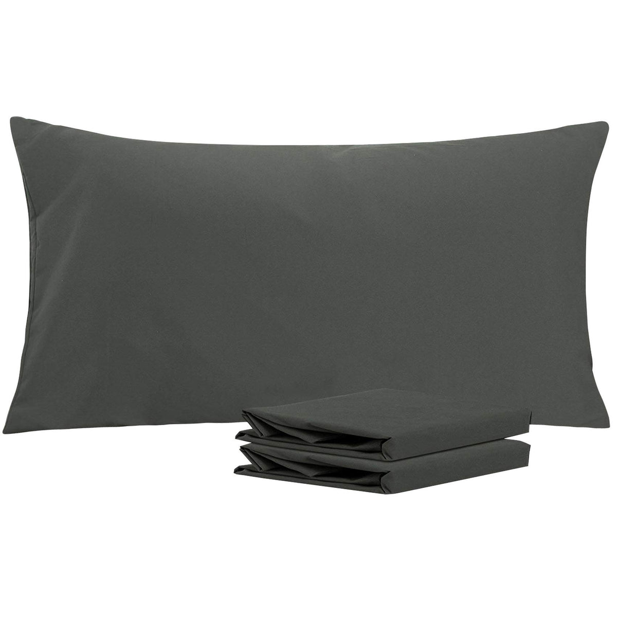 NTBAY Microfiber King Pillowcases, 2 Pack, 20 x 36, Dark Grey