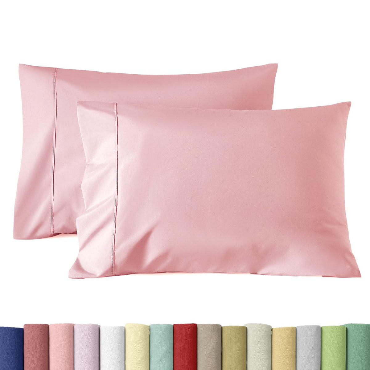 WINLIFE Standard Pillowcases Set of 2 100% Egyptian Cotton, Bright White
