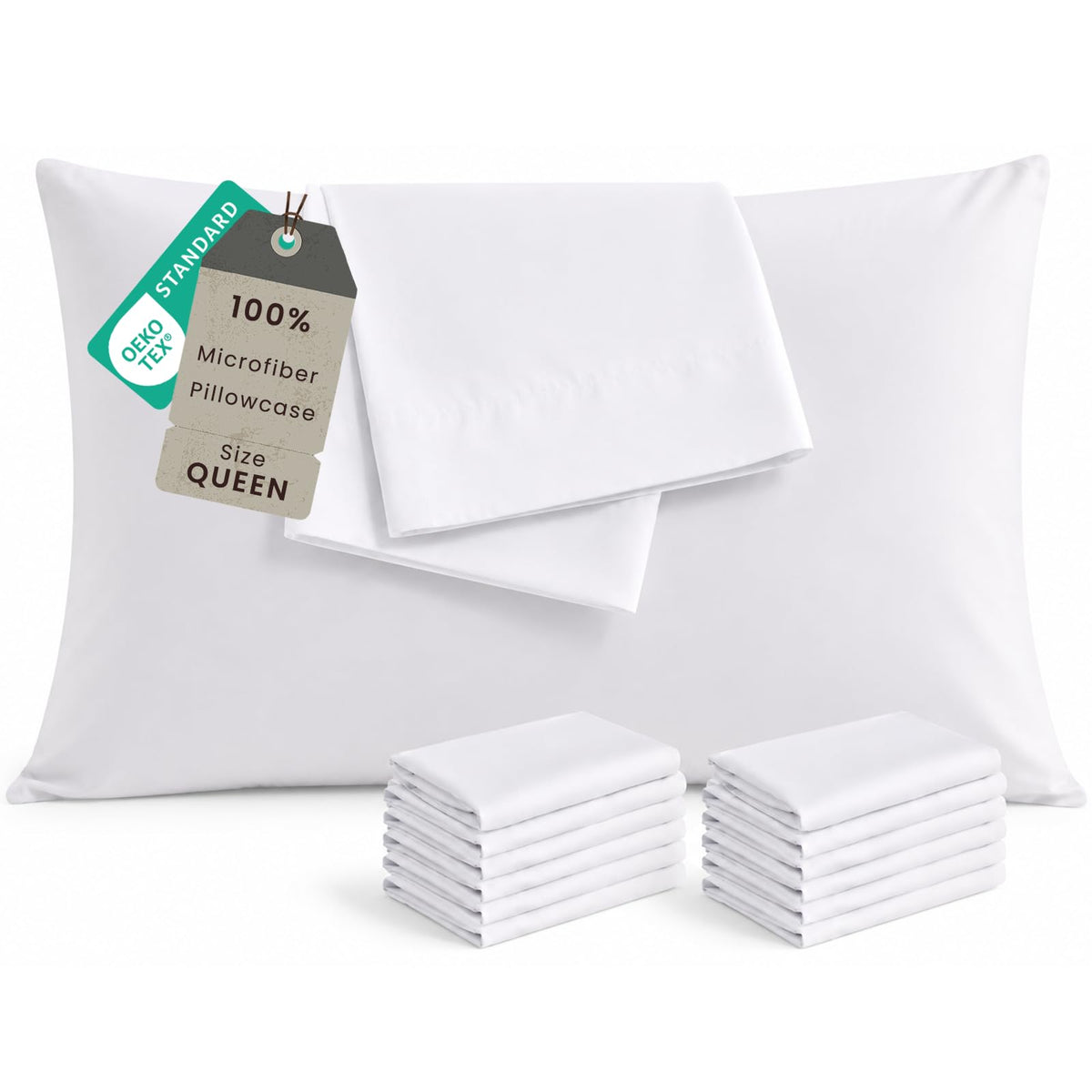 Queen Pillow Cases Set of 2, Ultra Soft Wrinkle-Free Microfiber Pillow Covers with Open-end Closure, Fade/Stain/Shrink Resistant, Machine Washable, Butterfly Garden Print, 20"x30" Queen Size