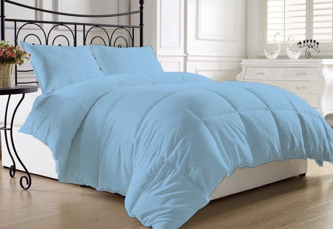 King Size 8 Piece Bed in a Bag - 500GSM Comforter Set with 18 inch Deep Fitted, Flat, Bed Skirt, Pillowcases & Shams, 600 Thread Count, Egyptian Cotton, Beige