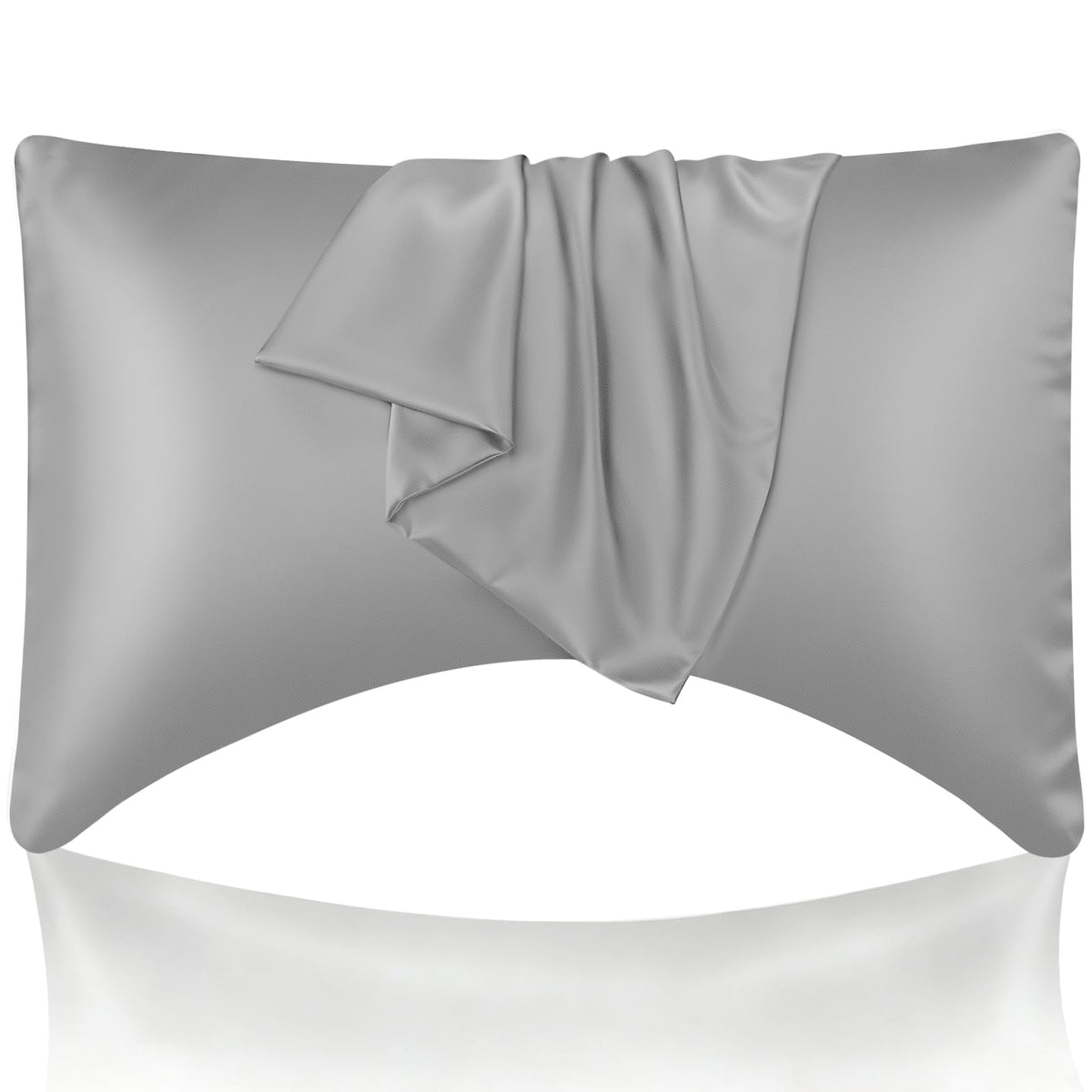 WishSmile Body Cooling Pillowcase Long Pillow Case Breathable Cool Silky Soft Rayon Derived from Bamboo Fabric, Hair and Skin Friendly, Dark Grey, 1 Pack, 20x54IN