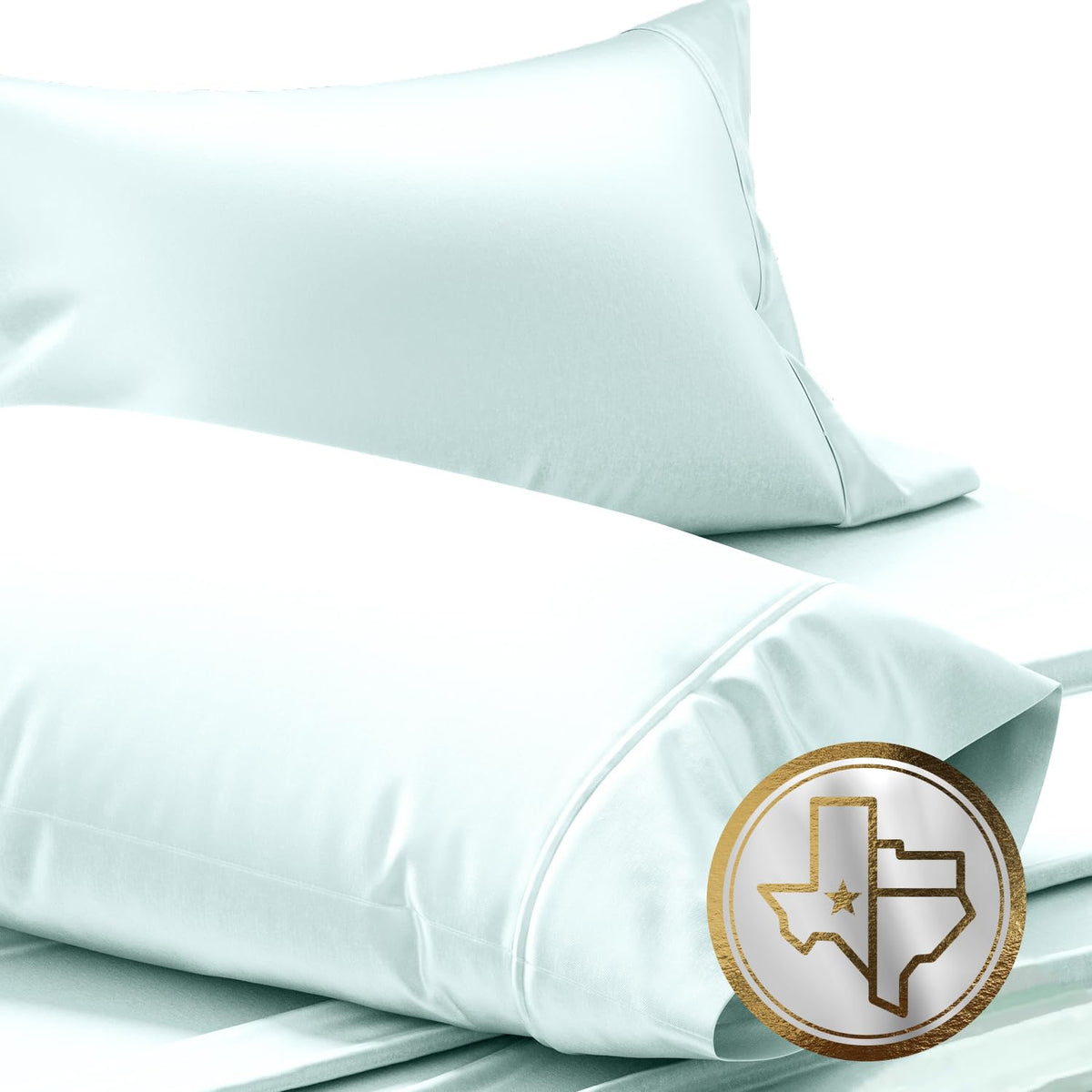 TEXAS LINEN CO. Luxury Egyptian Cotton King White Pillow Cases Set of 2-1000 Series Lonestar Lovin' Collection Pillowcases for Sleeping, Cooling Pillow Cover, Extra Long Staple Hotel Pillowcases