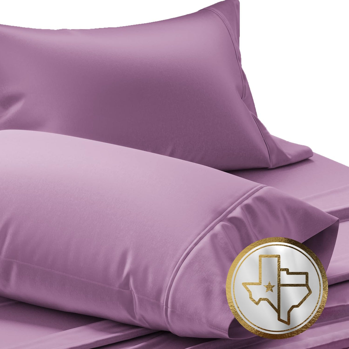 TEXAS LINEN CO. Luxury Egyptian Cotton King White Pillow Cases Set of 2-1000 Series Lonestar Lovin' Collection Pillowcases for Sleeping, Cooling Pillow Cover, Extra Long Staple Hotel Pillowcases