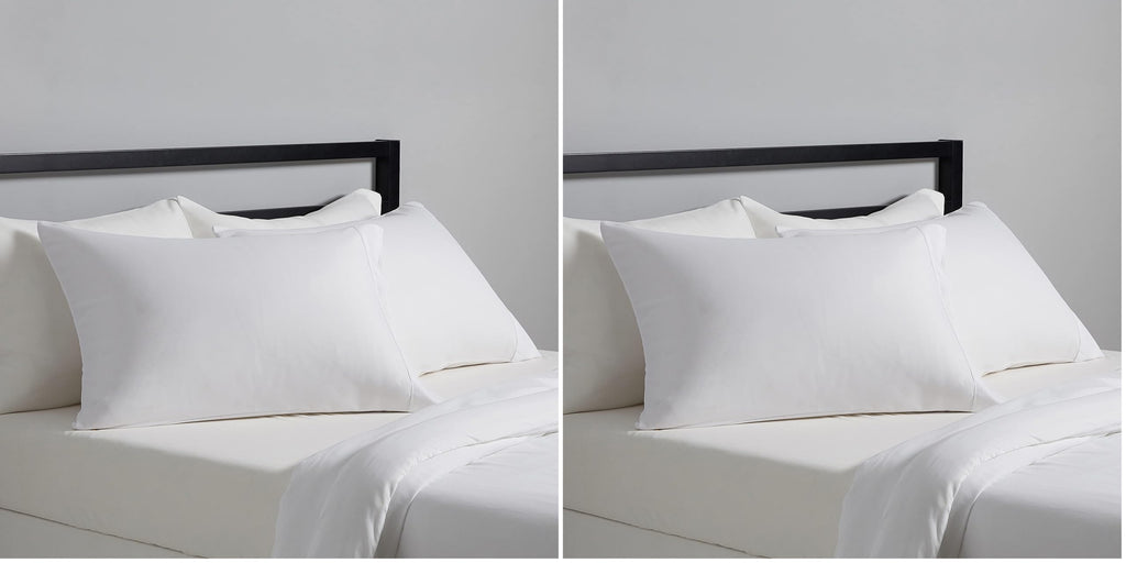 Amazon Basics Lightweight Super Soft Easy Care Microfiber Pillowcases, Standard size, 30" L x 20" W, Set of 2, Bright White, Pillows Not Included