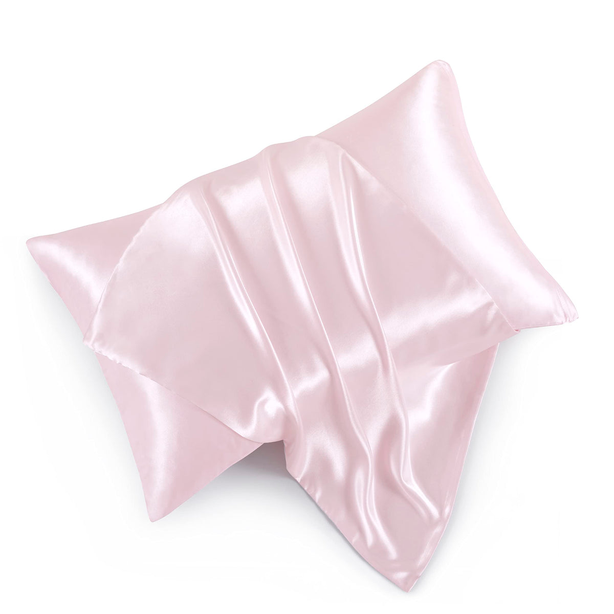 Blush Pink Satin Pillowcases with Zipper （20x26）,Standard Size Satin Pillowcases Set of 2, Blush Pink Silk Pillowcase for Hair and Skin