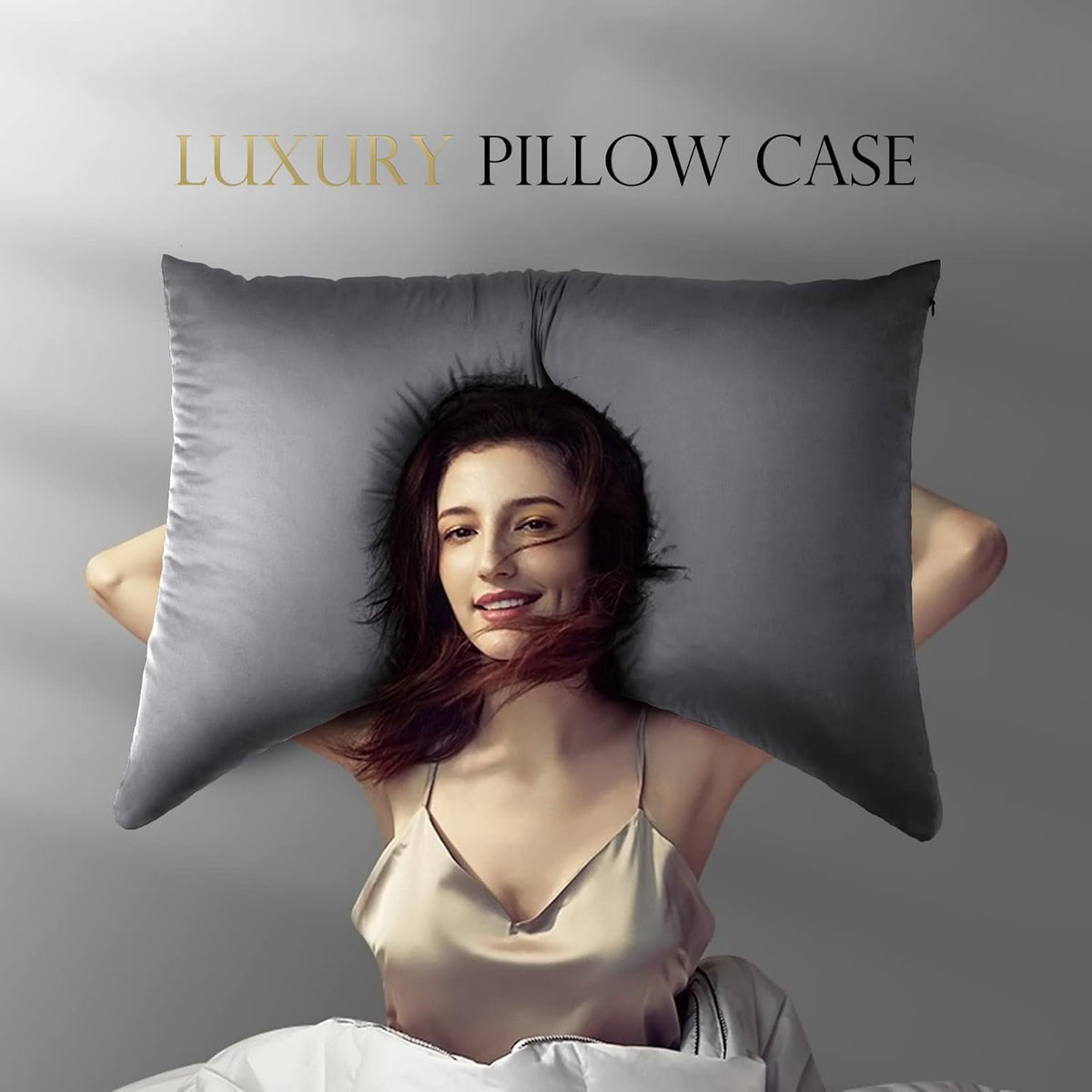 Cooling Side Sleeper Curved Pillowcase Queen 1 Pack 20 * 30 Dark Grey