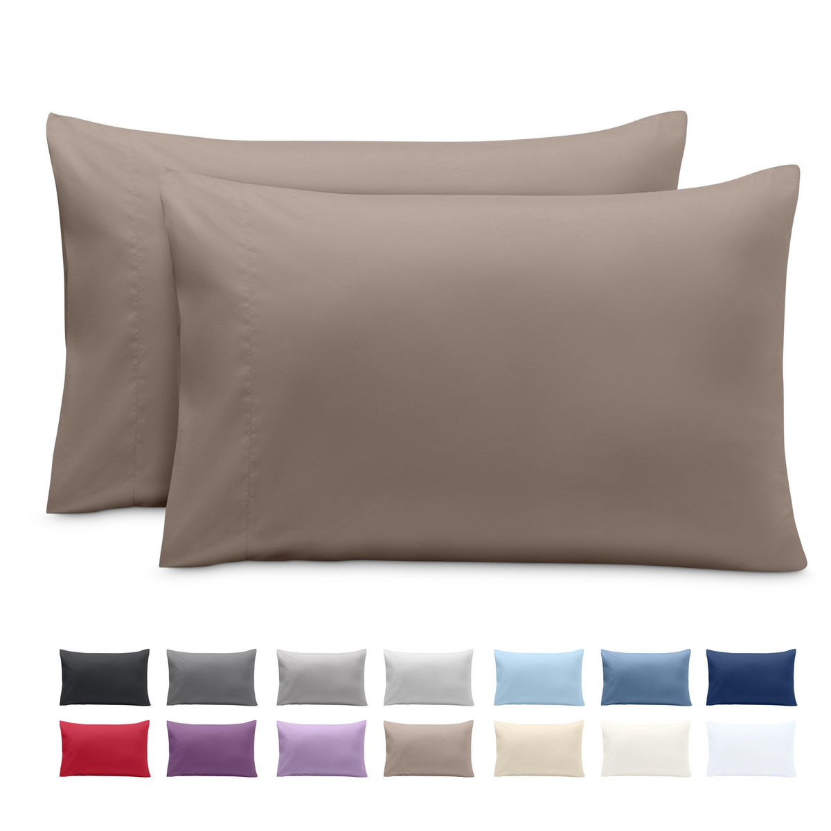 Bare Home Pillowcases Open End (Standard Set of 2, Grey)