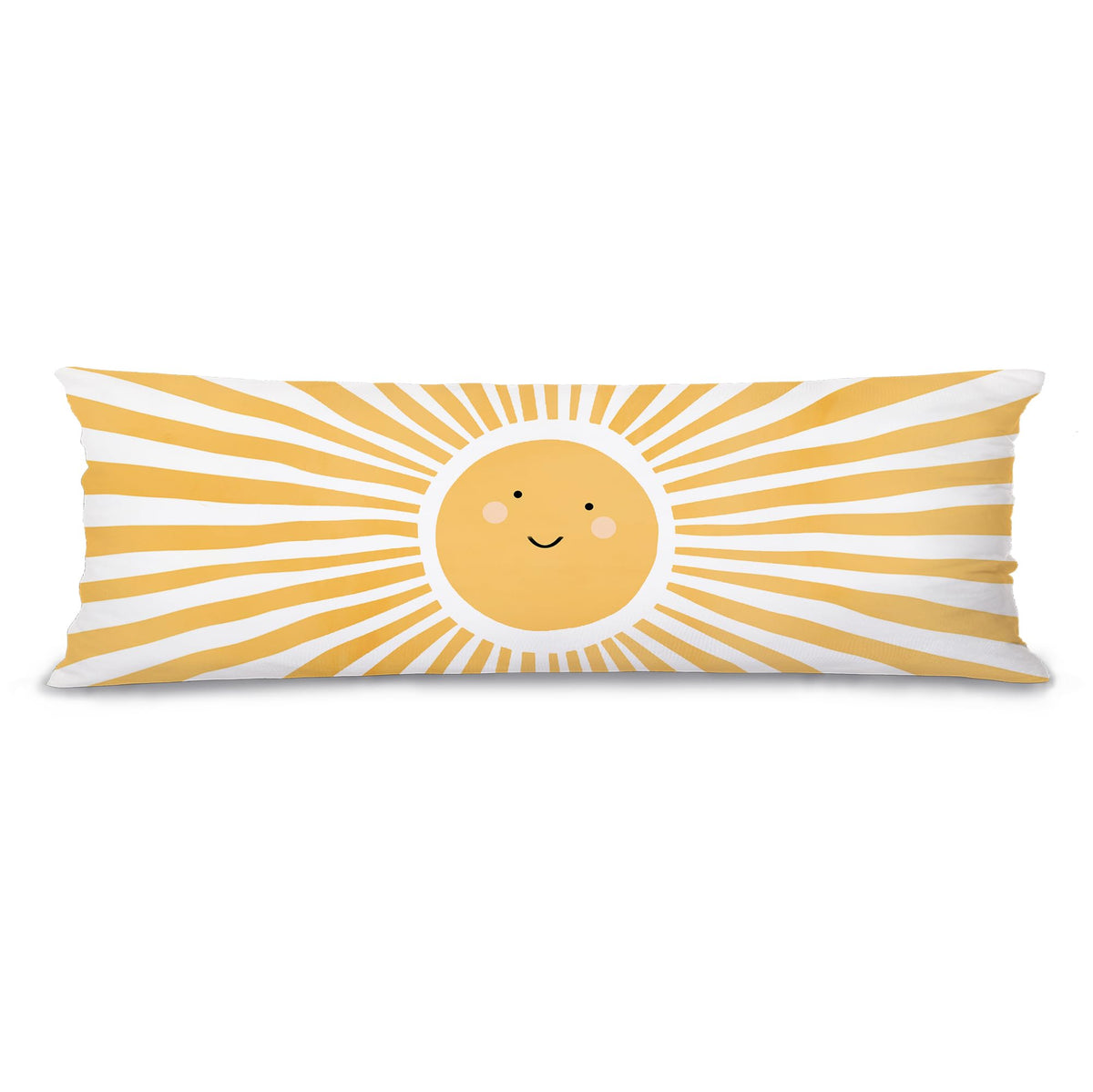 Boho Orange Sun Sunshine 20x54 Body Pillow Cover Case, Mid Century Modern Boho Horizontal Sunset Sunrise Decorative Long Hug Pillow Cases for Bed Couch
