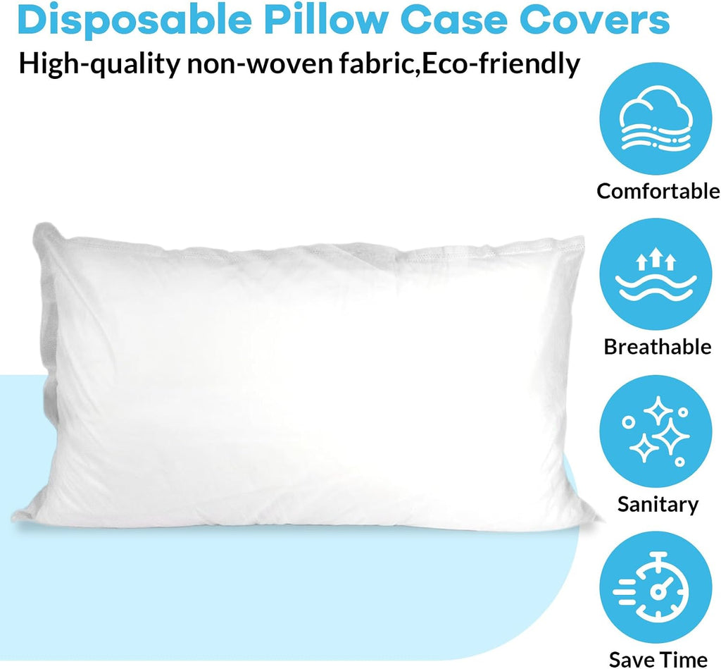 Disposable Pillowcases, 100pcs Disposable Pillow Case Covers, Soft Non-Woven Fabric Disposable Pillow Cases for Medical, Hospital, Hotels, SPA Tattoo Lash Pillow Covers, 21 in x 30 in