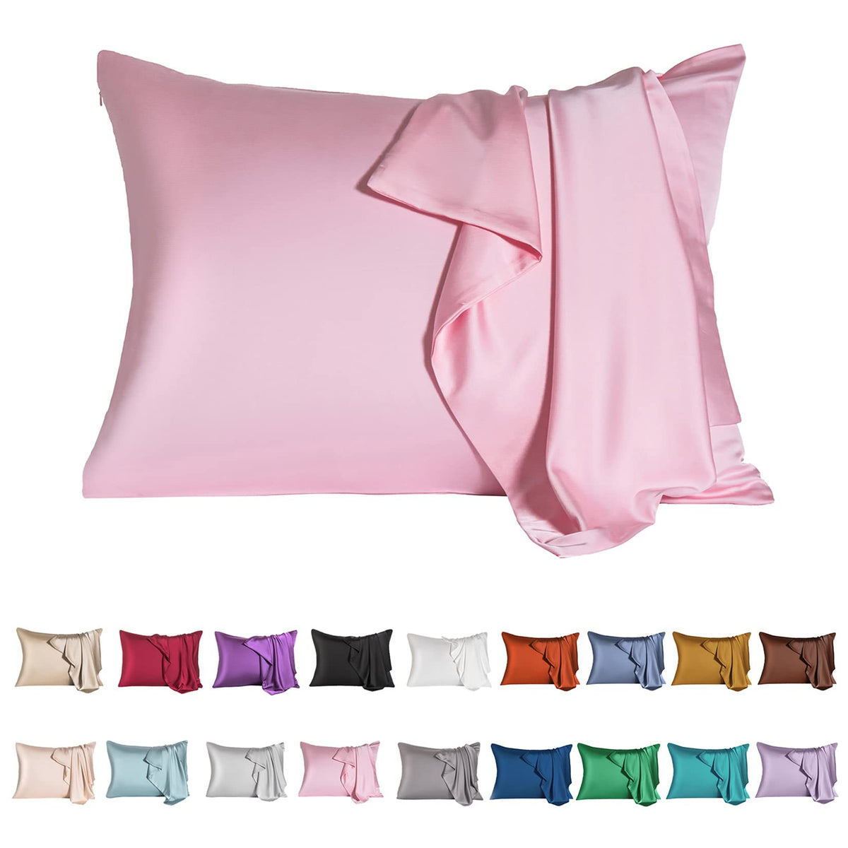 Mulberry Silk Pillowcase for Hair and Skin,Cooling Silk Pillow Case with Hidden Zipper,Allergen Proof Dual Sides Soft Breathable Smooth Silk Pillow Cover for Women (Violet, Toddler)