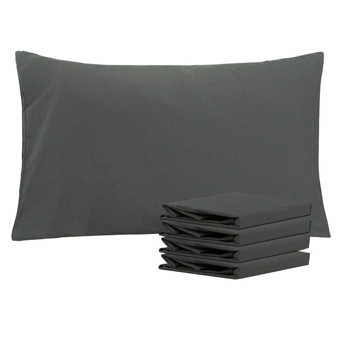 NTBAY Microfiber King Pillowcases, 2 Pack, 20 x 36, Dark Grey