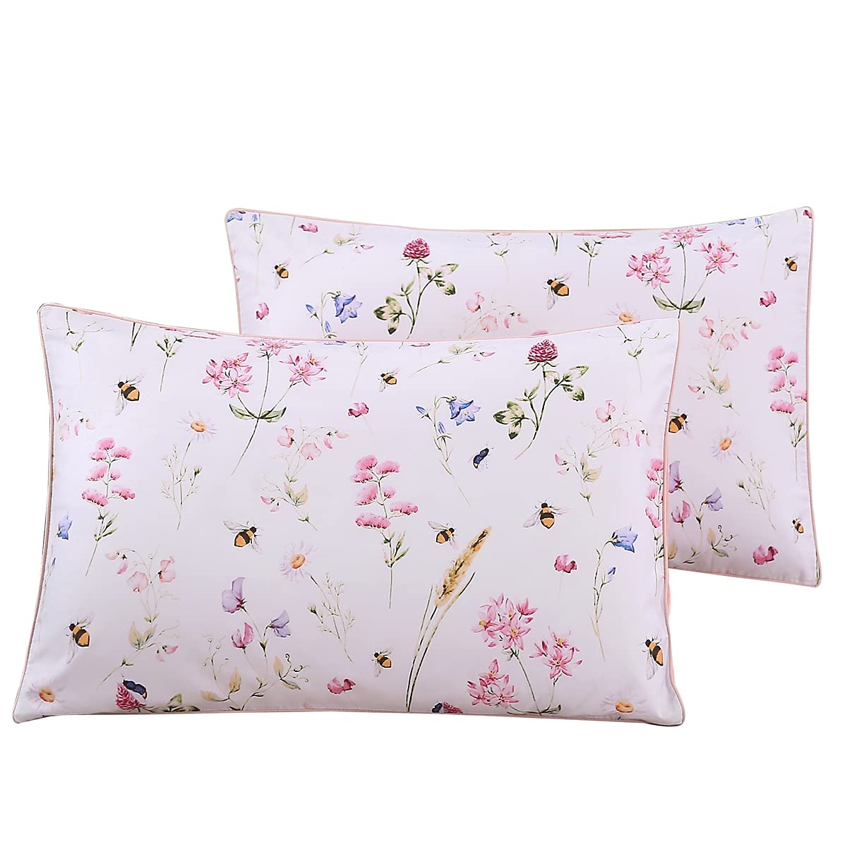 WINLIFE Standard Pillowcases Set of 2 100% Egyptian Cotton, Bright White