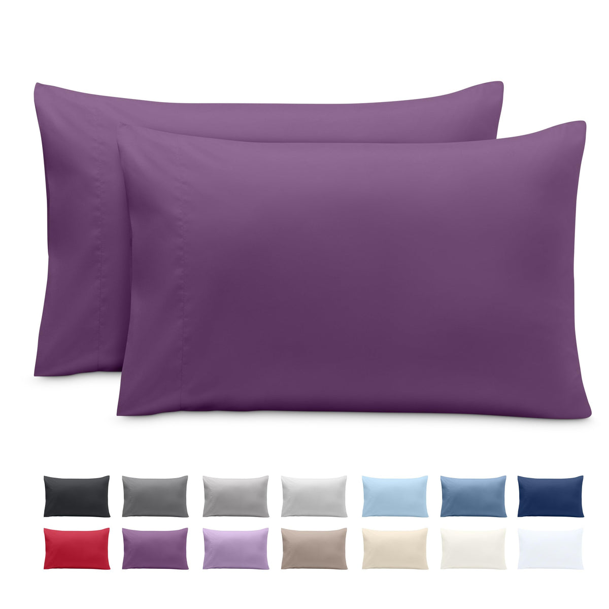 Bare Home Pillowcases Open End (Standard Set of 2, Grey)