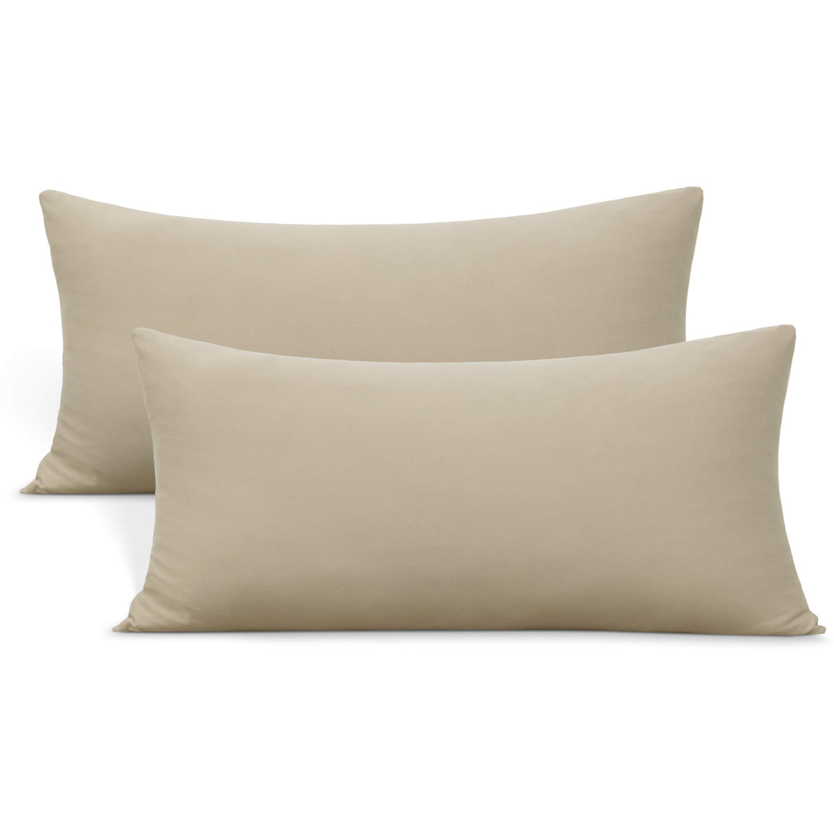 N&Y HOME 2-Pack Jersey Knit Pillow Cases Standard/Queen, White