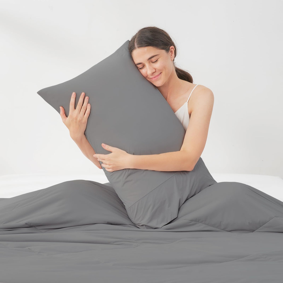 Cozy Bliss 2 Pack Cooling Pillow Cases, Queen 20" x 30", Blue