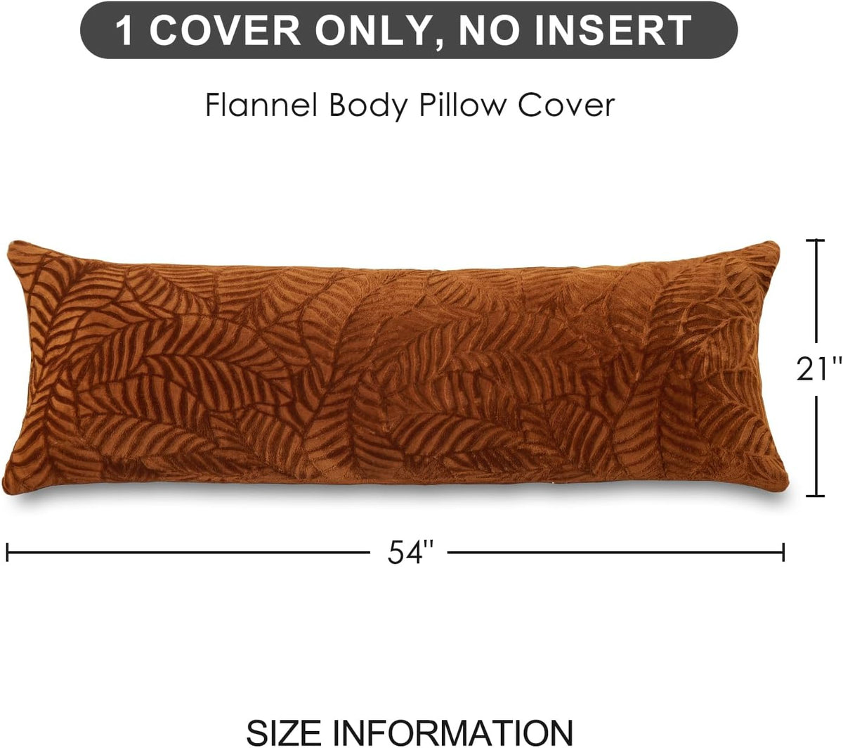 SOCHOW Fall Body Pillow Cover 21x54 Inches,1 Pack, Caramel