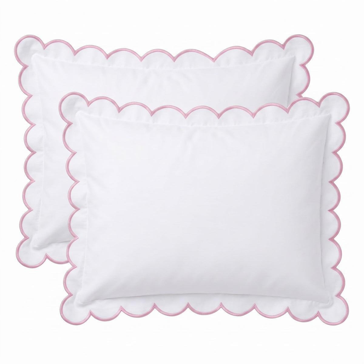 Frienda 2 Pcs Scalloped Pillowcase Microfiber Pillow Cover,Blue,26" X 20"