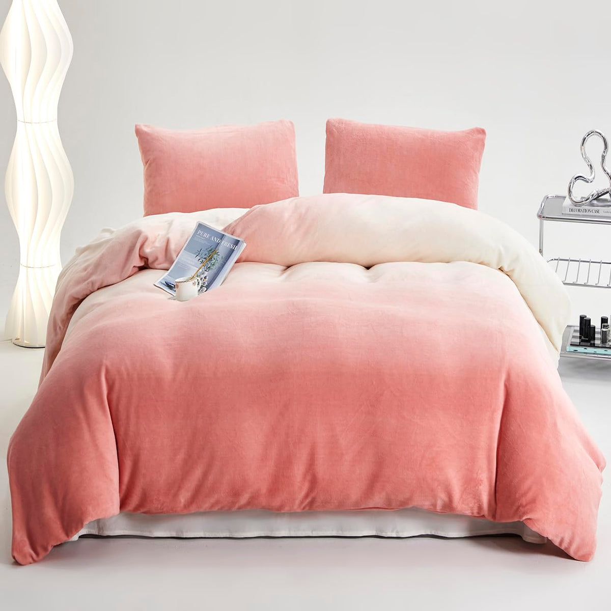 KAREVER Pumpkin Comforter Queen Pumpkin Color Bedding Set 3 Pieces Cinnamon Comforter Sets 1 Queen Comforter (90x90 inches) with 2 Pillowcases (20x26 inches)