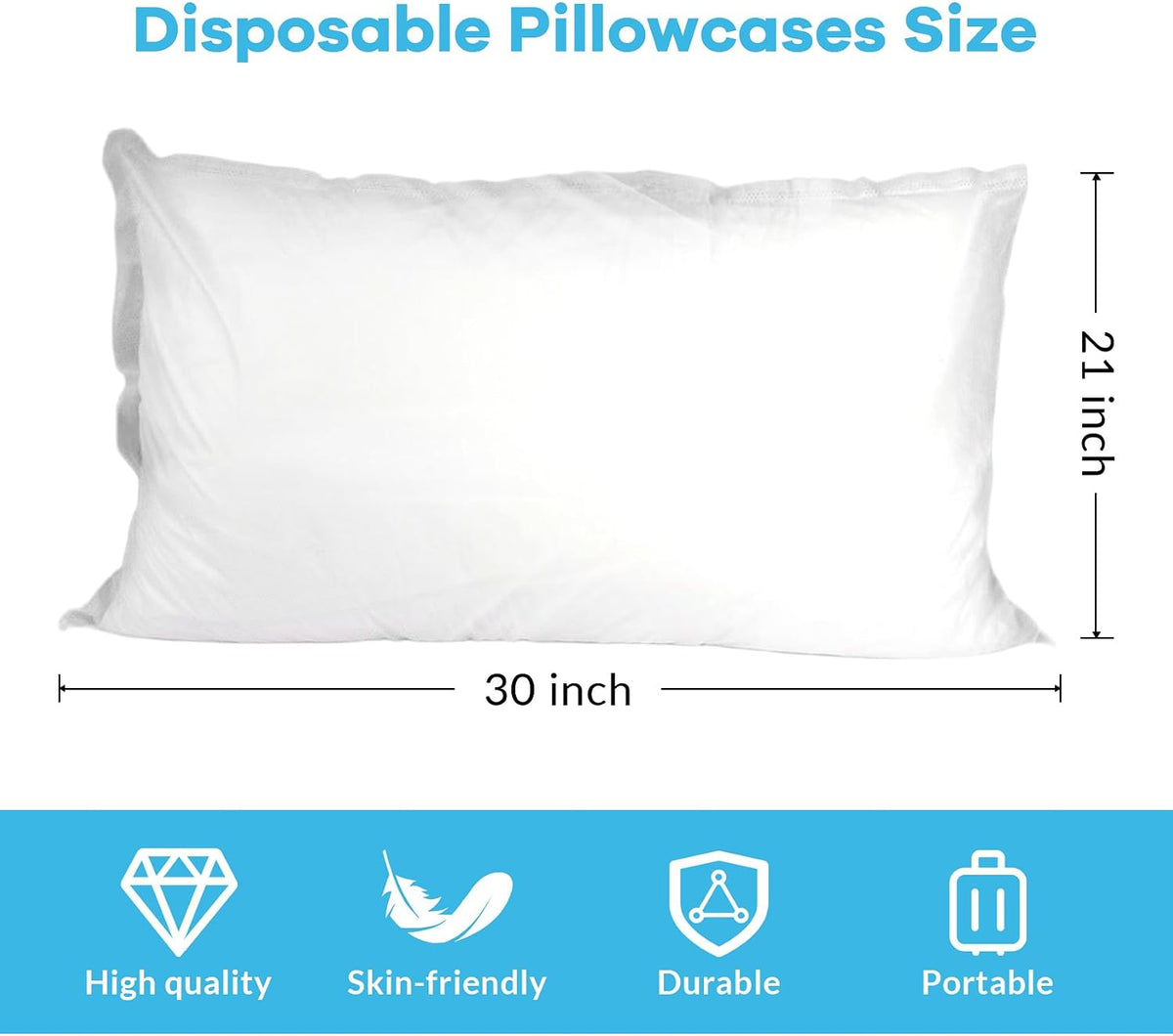 Disposable Pillowcases, 100pcs Disposable Pillow Case Covers, Soft Non-Woven Fabric Disposable Pillow Cases for Medical, Hospital, Hotels, SPA Tattoo Lash Pillow Covers, 21 in x 30 in
