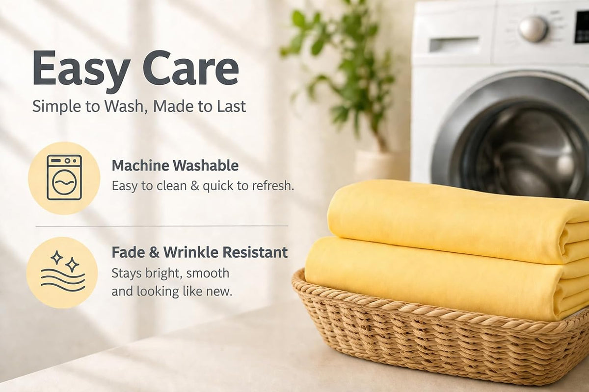EVOLIVE Standard Microfiber Pillowcases Set of 2, 20"x30" (Yellow)