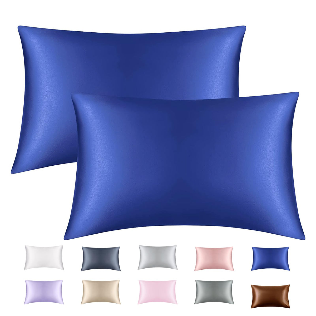 Lavender Purple Silk Satin Pillowcase Set of 2, Soft Satin Pillowcases for Women's Hair, Envelope Closure (20x26 Inches)