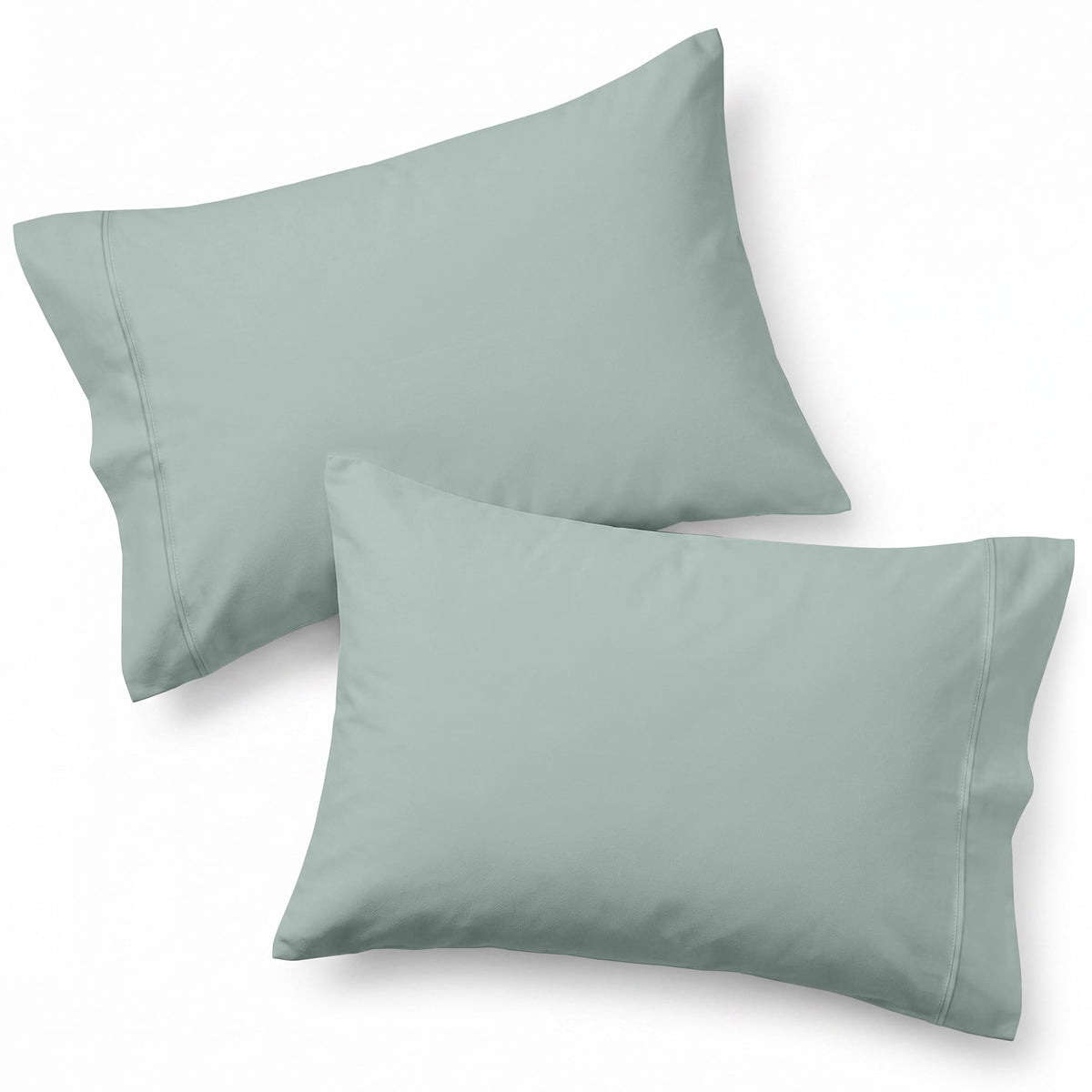 LANE LINEN 100% Organic Cotton Pillow Cases - Standard Size Set of 2 (20"x26") - Soft White Pillow Cases