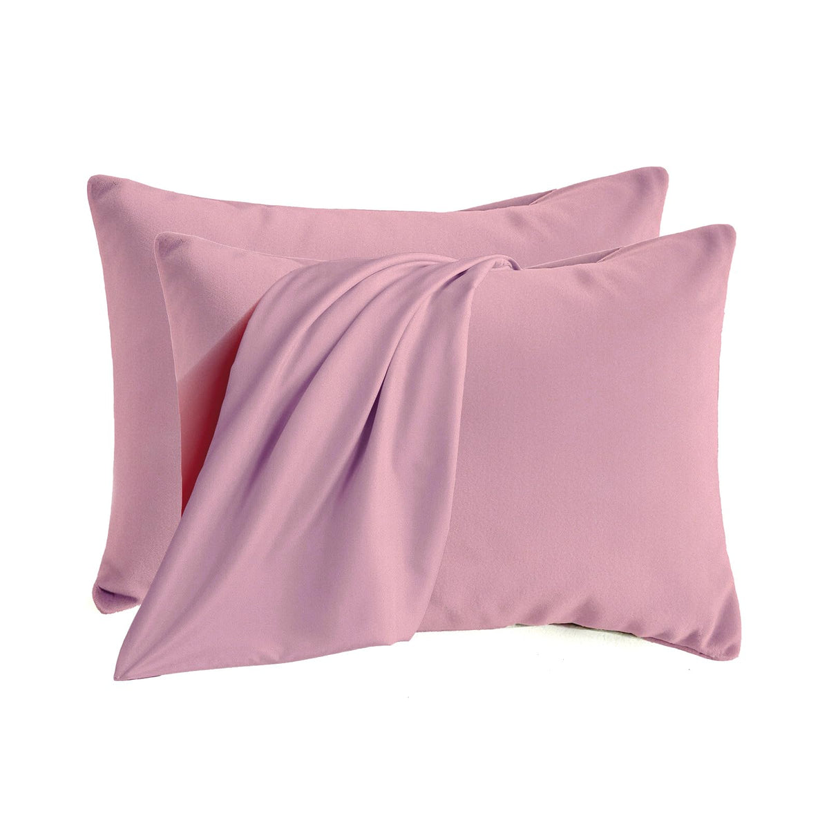 Set of 2 Brushed Microfiber Pillowcases 20x26 in Olive Green