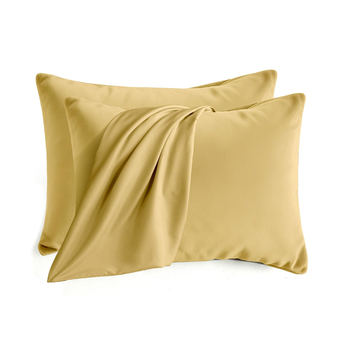 Set of 2 Brushed Microfiber Pillowcases 20x26 in Olive Green