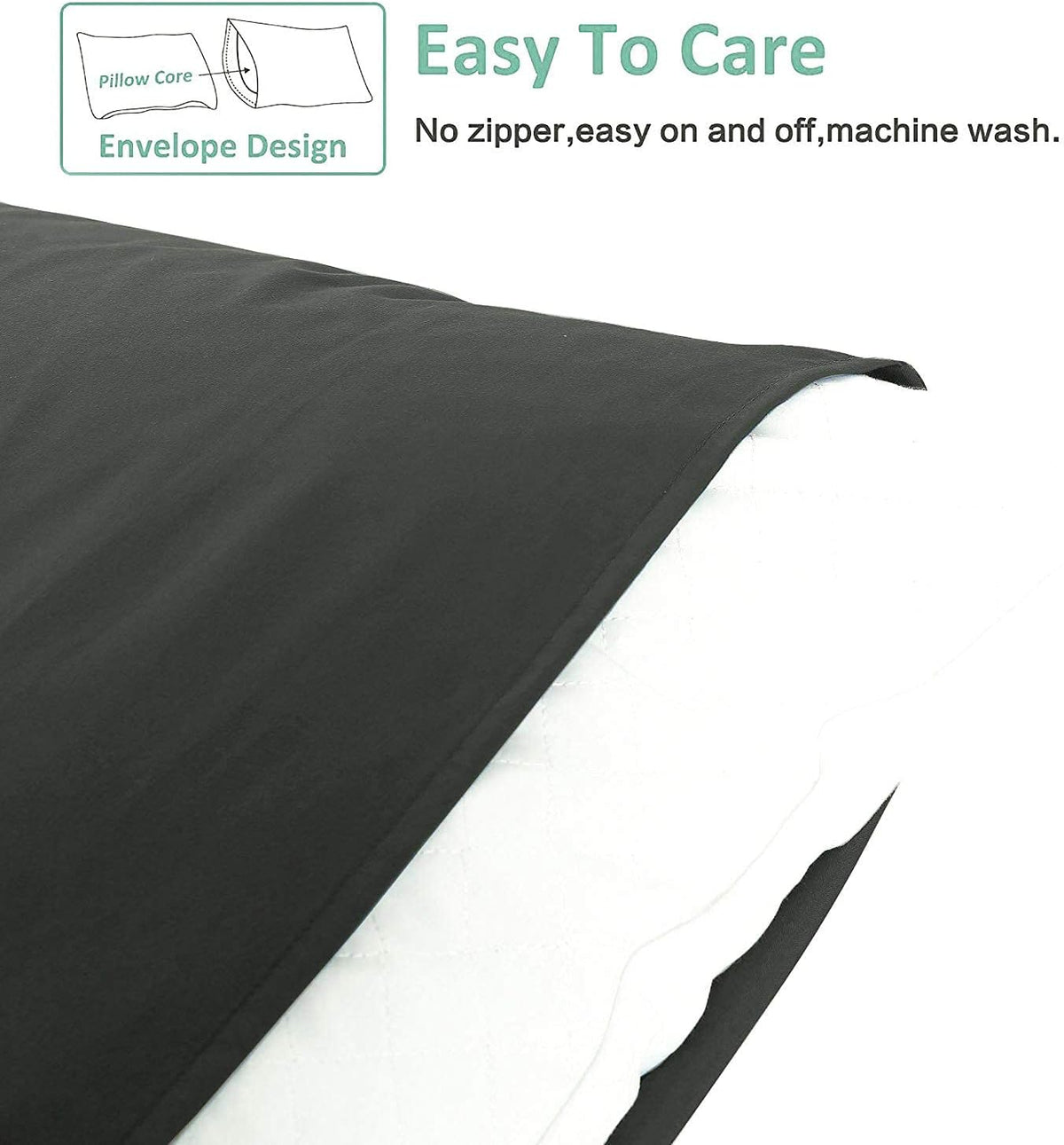 NTBAY Microfiber King Pillowcases, 2 Pack, 20 x 36, Dark Grey