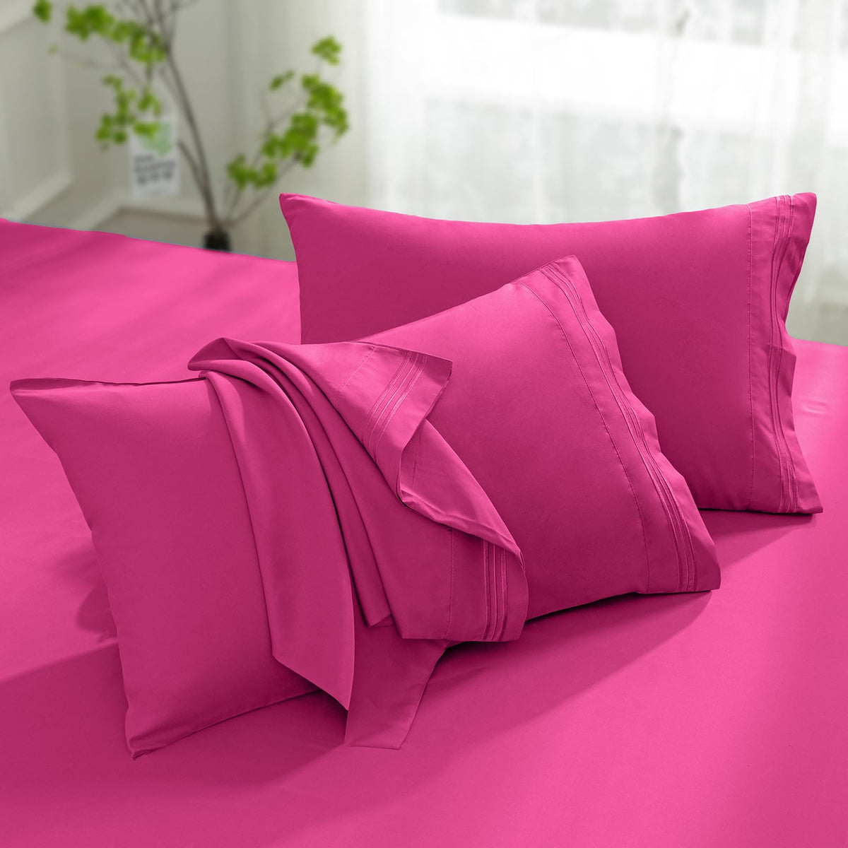 Aormenzy Microfiber Pillow Cases, Standard Size, Burnt Orange, Set of 2