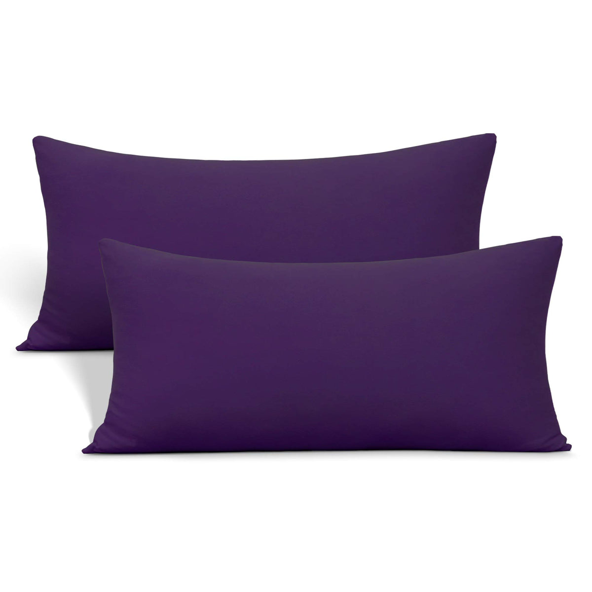 N&Y HOME 2-Pack Jersey Knit Pillow Cases Standard/Queen, White