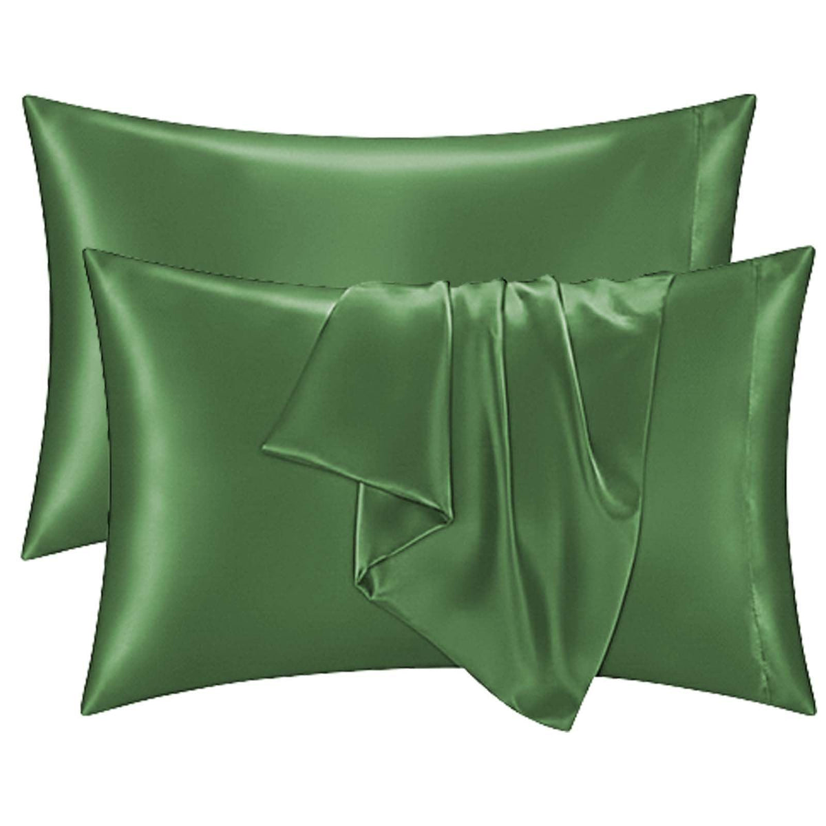 2 Pack Satin Pillowcases Purple Standard Size 20x26 Inch