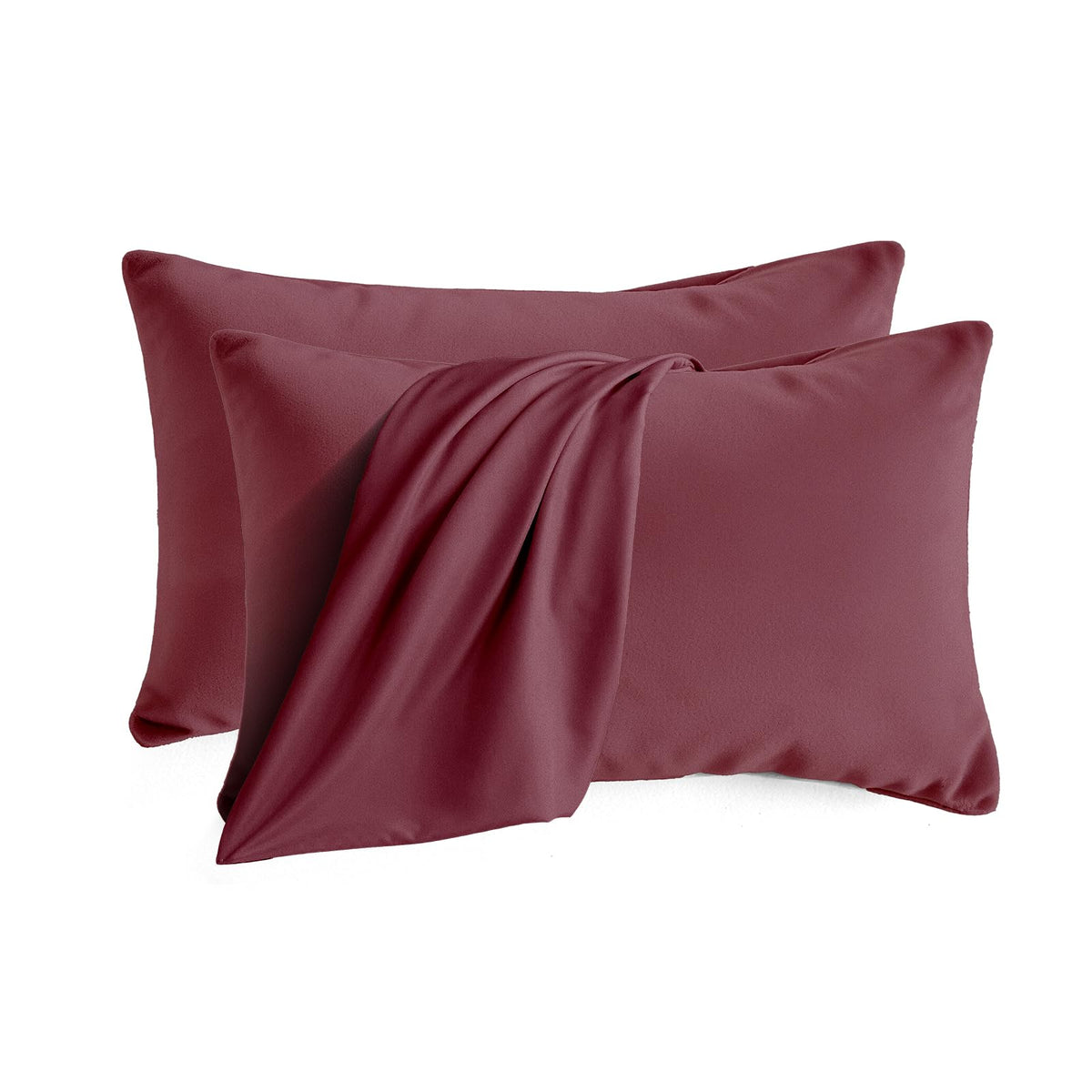 Set of 2 Brushed Microfiber Pillowcases 20x26 in Olive Green