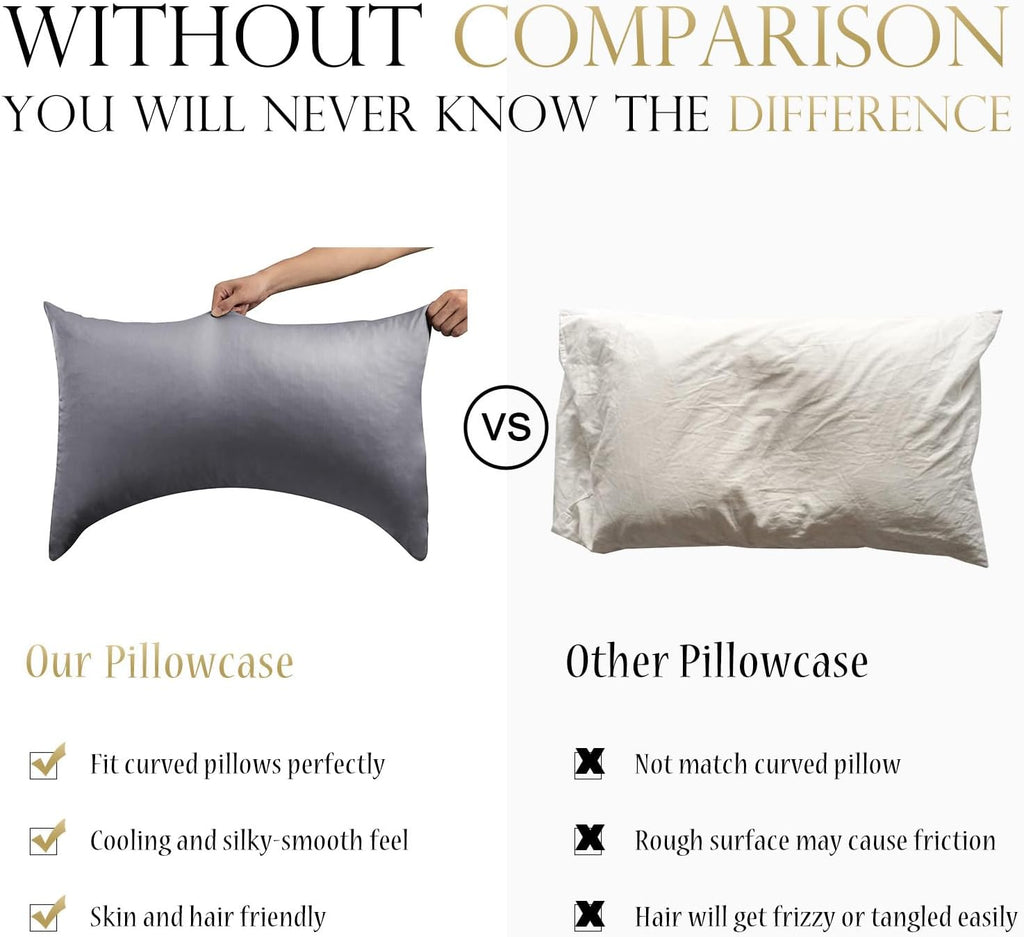 Cooling Side Sleeper Curved Pillowcase Queen 1 Pack 20 * 30 Dark Grey