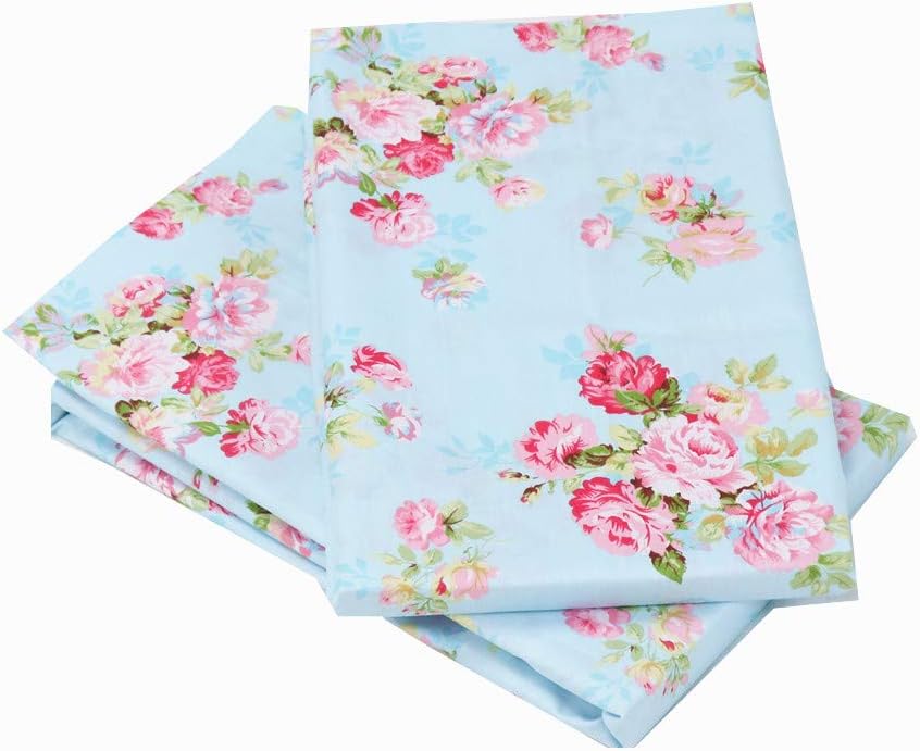 Cotton Pillow Cases Standard Size Set of 2, Flower Printed Queen Pillowcases, Premium Quality Machine Washable
