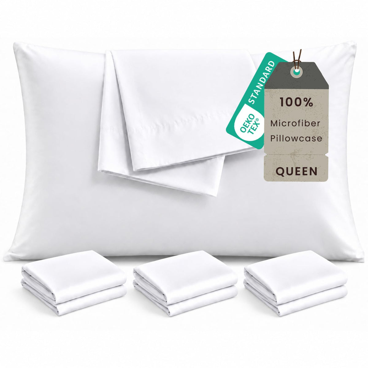 Queen Pillow Cases Set of 2, Ultra Soft Wrinkle-Free Microfiber Pillow Covers with Open-end Closure, Fade/Stain/Shrink Resistant, Machine Washable, Butterfly Garden Print, 20"x30" Queen Size