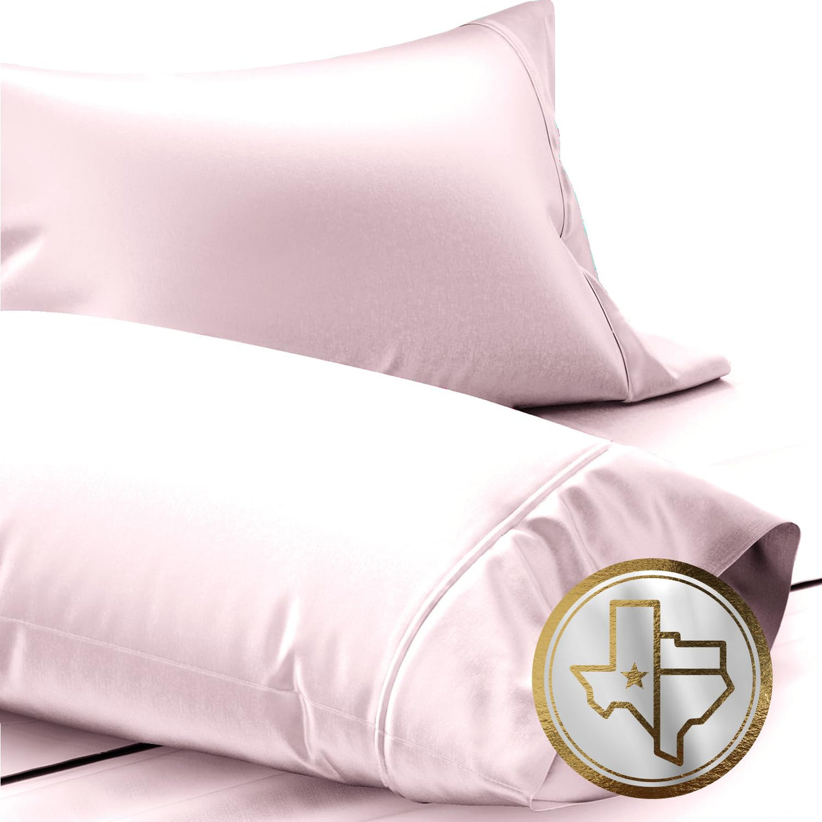 TEXAS LINEN CO. Luxury Egyptian Cotton King White Pillow Cases Set of 2-1000 Series Lonestar Lovin' Collection Pillowcases for Sleeping, Cooling Pillow Cover, Extra Long Staple Hotel Pillowcases