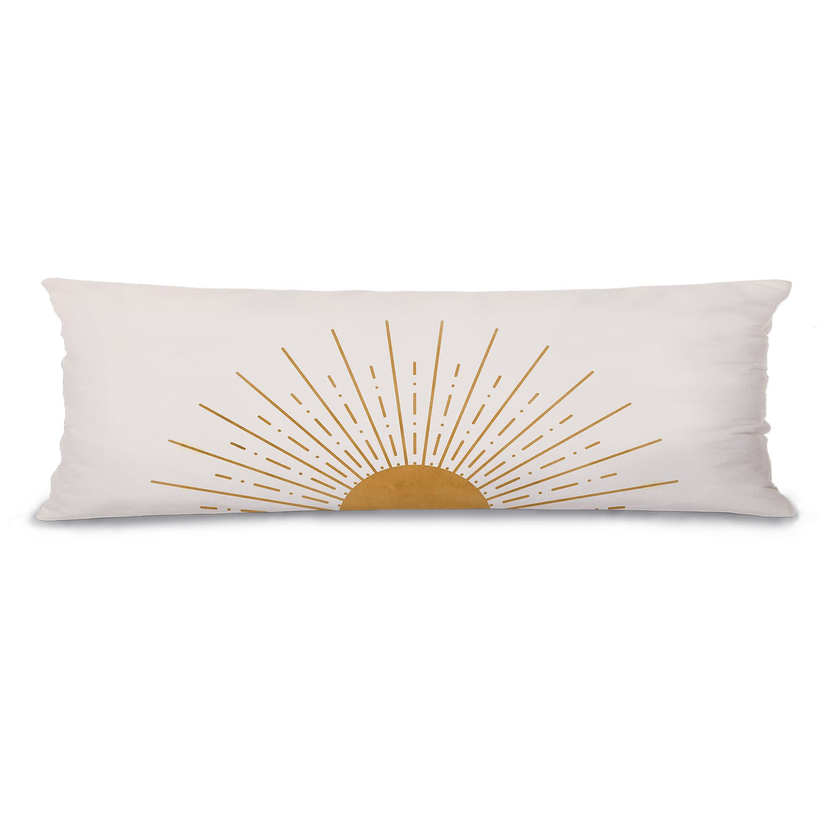 Boho Orange Sun Sunshine 20x54 Body Pillow Cover Case, Mid Century Modern Boho Horizontal Sunset Sunrise Decorative Long Hug Pillow Cases for Bed Couch