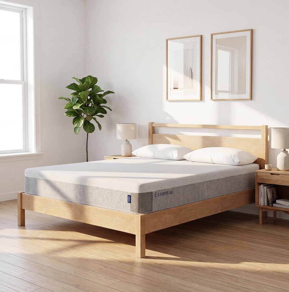 LIFEMENT, Essential 12 Inch Copper Infused Cooling Gel Memory Foam Mattress, Medium Firm, Fiberglass Free, Pressure Relief, Safe & Certified Foams & Cover (Gray, Queen (U.S. Standard), 12, Inches)