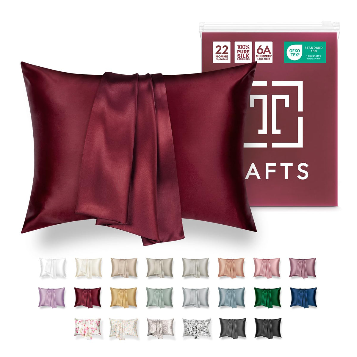Tafts Pillow Cases - 22mm 100% Pure Mulberry 6A Silk Pillowcase for Hair & Skin with Zipper Closure, Cooling, Natural, Organic, Double Sided Silk Pillow Case (Ivory White, Queen 20x30 1pc)