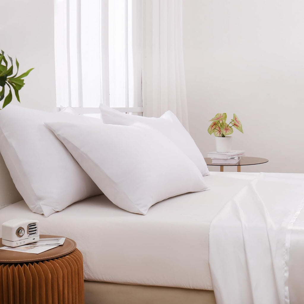 CULVE White Pillow Cases King 4 Pack, Microfiber Pillowcase, 20x36