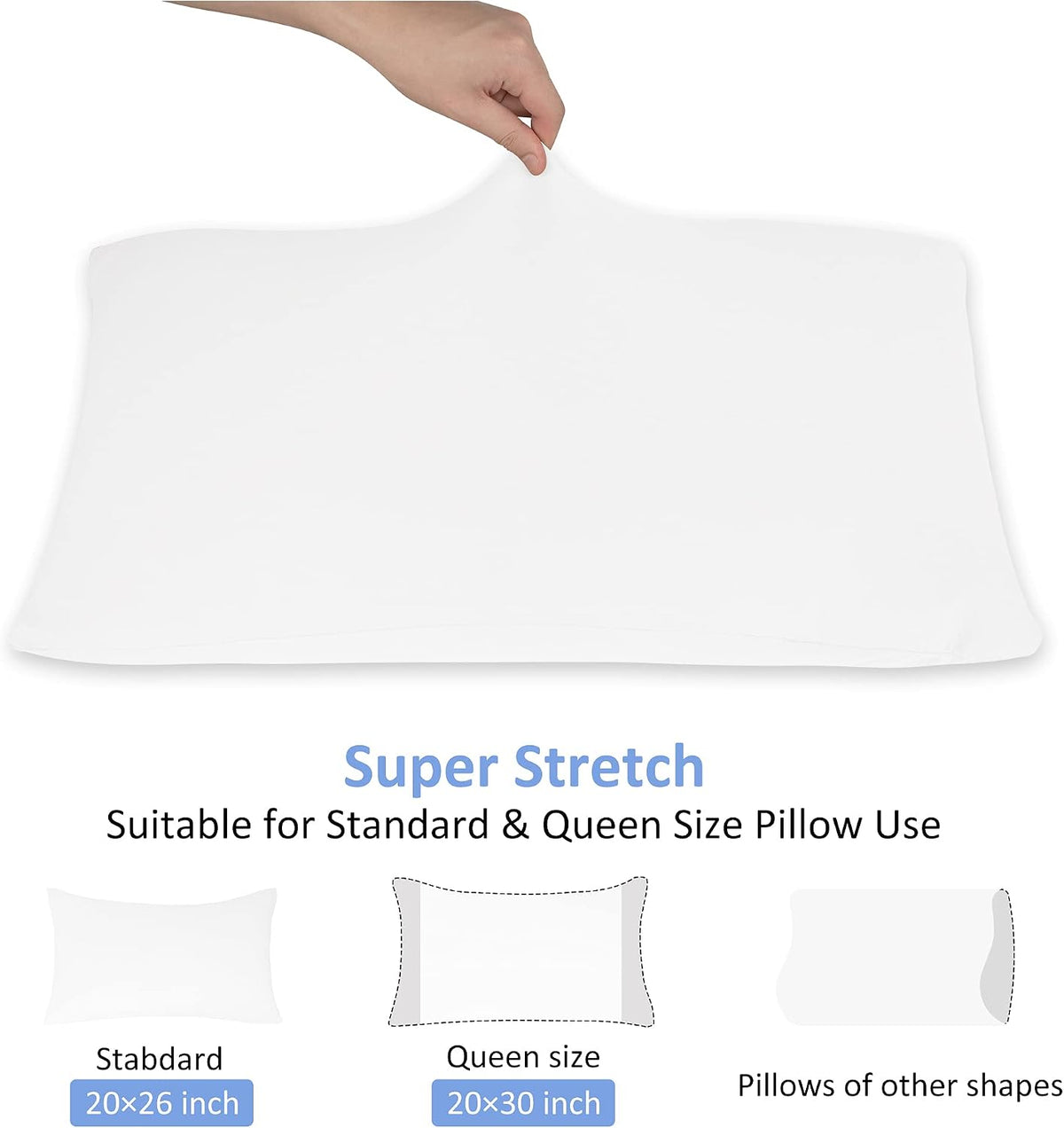 N&Y HOME 2-Pack Jersey Knit Pillow Cases Standard/Queen, White