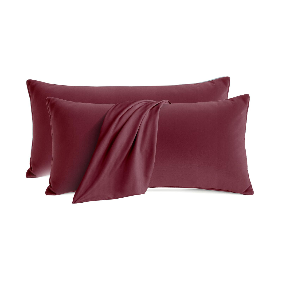 Set of 2 Brushed Microfiber Pillowcases 20x26 in Olive Green