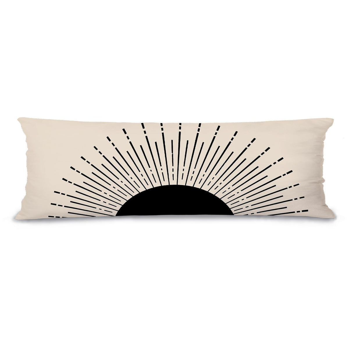 Boho Orange Sun Sunshine 20x54 Body Pillow Cover Case, Mid Century Modern Boho Horizontal Sunset Sunrise Decorative Long Hug Pillow Cases for Bed Couch