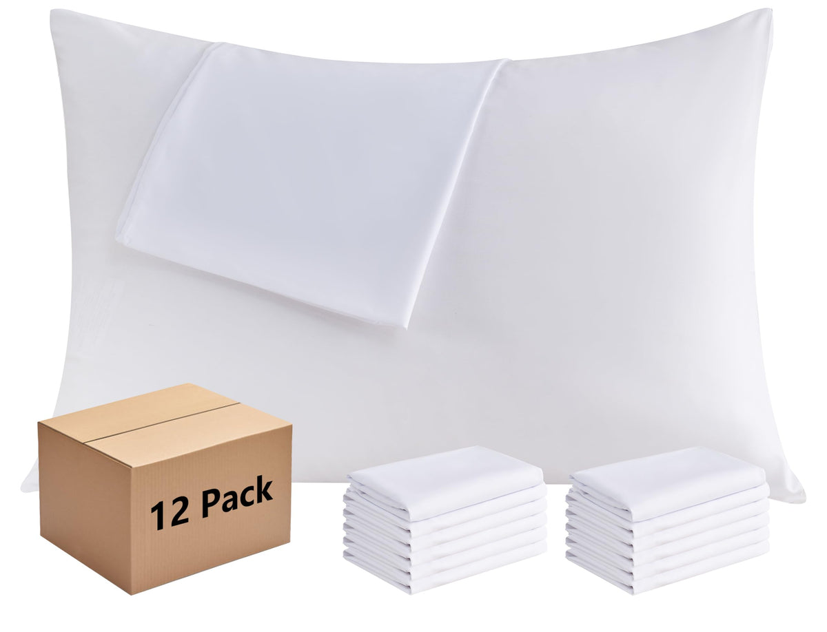 CULVE White Pillow Cases King 4 Pack, Microfiber Pillowcase, 20x36