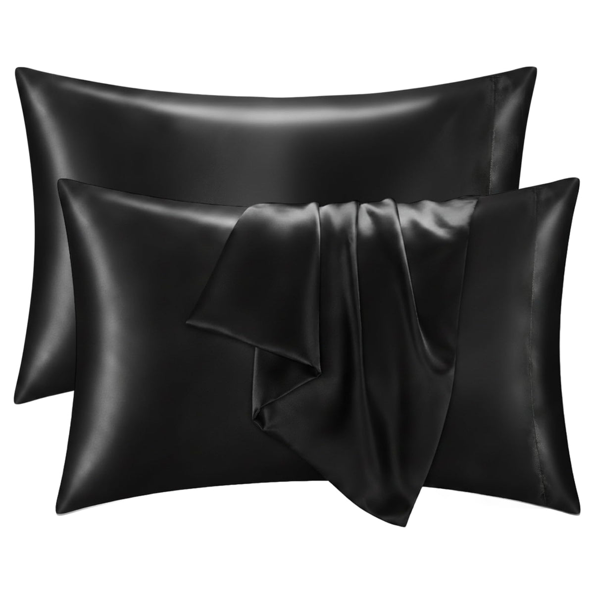 2 Pack Satin Pillowcases Purple Standard Size 20x26 Inch
